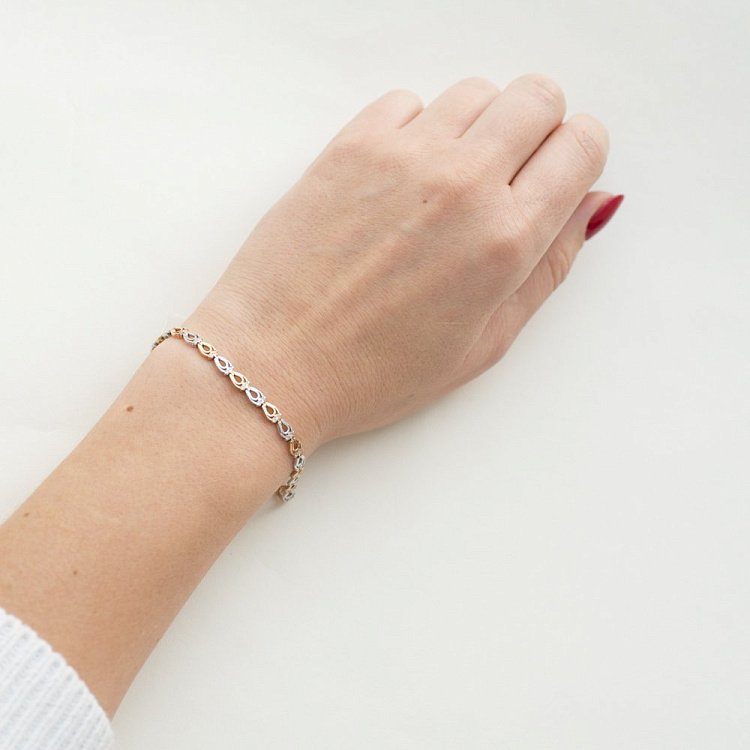 Золотой браслет (фианиты) б00357 от ювелирного магазина Оникс - 5