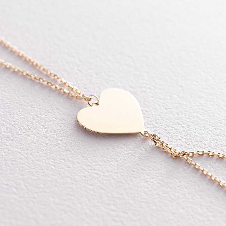 Кольє "Серце" в жовтому золоті (фіаніт) кол01783 від ювелірного магазину Онікс - 2