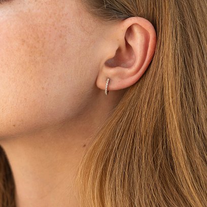 Золоті сережки з фіанітами с09136 №2