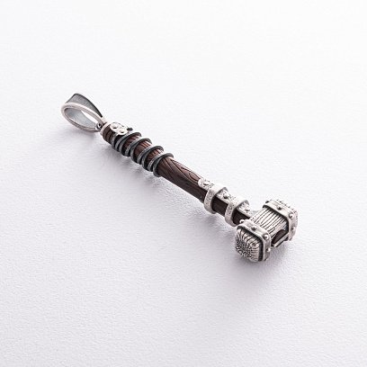 Серебряный кулон "Молот викинга" с эбеном 1116п №8