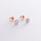 Золоті сережки-пусети з діамантами сб0010 от ювелирного магазина Оникс - 1