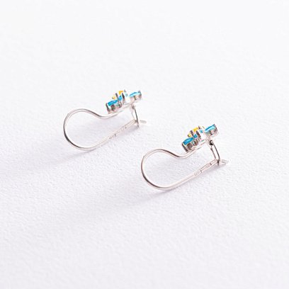 Срібні сережки "Квіточки"  121700 №2