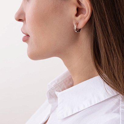 Серьги "Ассоль" из красного и белого золота с06261 №2