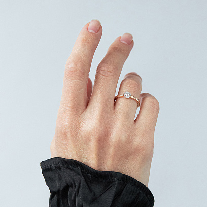 Золота каблучка з діамантами 12659аг №4