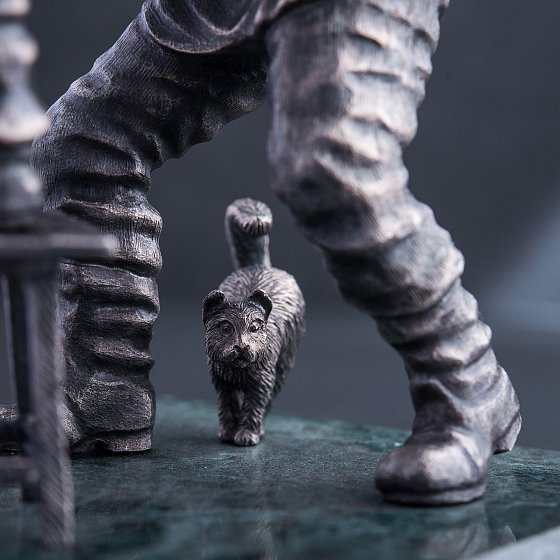 Серебряная фигура ручной работы "Портной и мальчик" порт.мальч №3