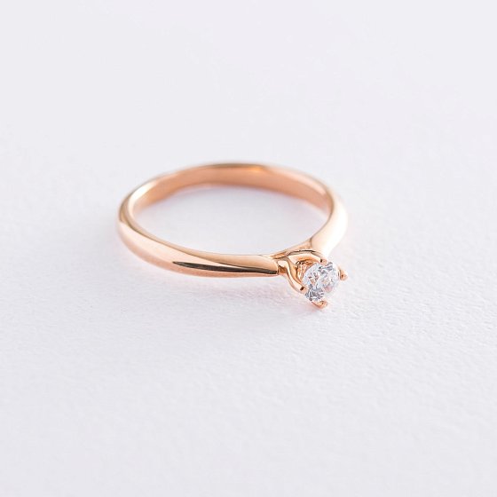 Золотое помолвочное кольцо (цирконий Swarovski) к06228 №3