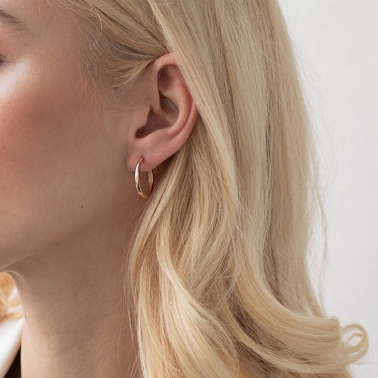 Золоті сережки - кільця с07566 від ювелірного магазину Онікс - 6