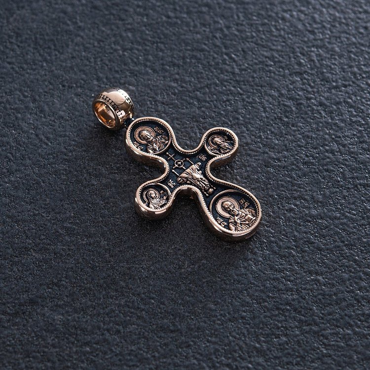 Православний хрест "Етімасія. Вісім святих" п02662 від ювелірного магазину Онікс - 1