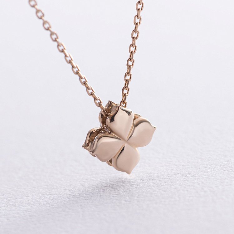 Колье "Клевер" в желтом золоте 735183100 от ювелирного магазина Оникс