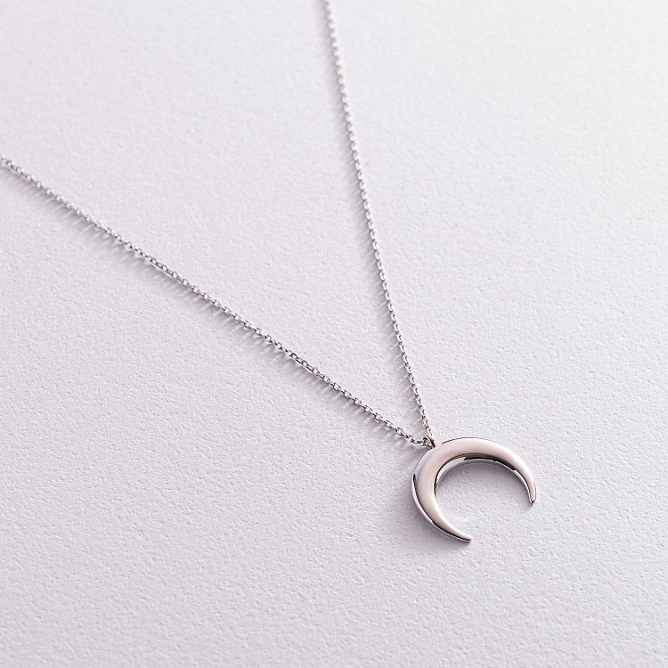 Колье "Лунница" в белом золоте кол02063 от ювелирного магазина Оникс