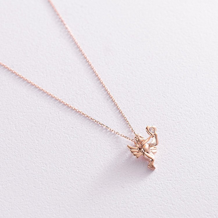 Золоте кольє "Янголятко" з фіанітом кол02133 від ювелірного магазину Онікс