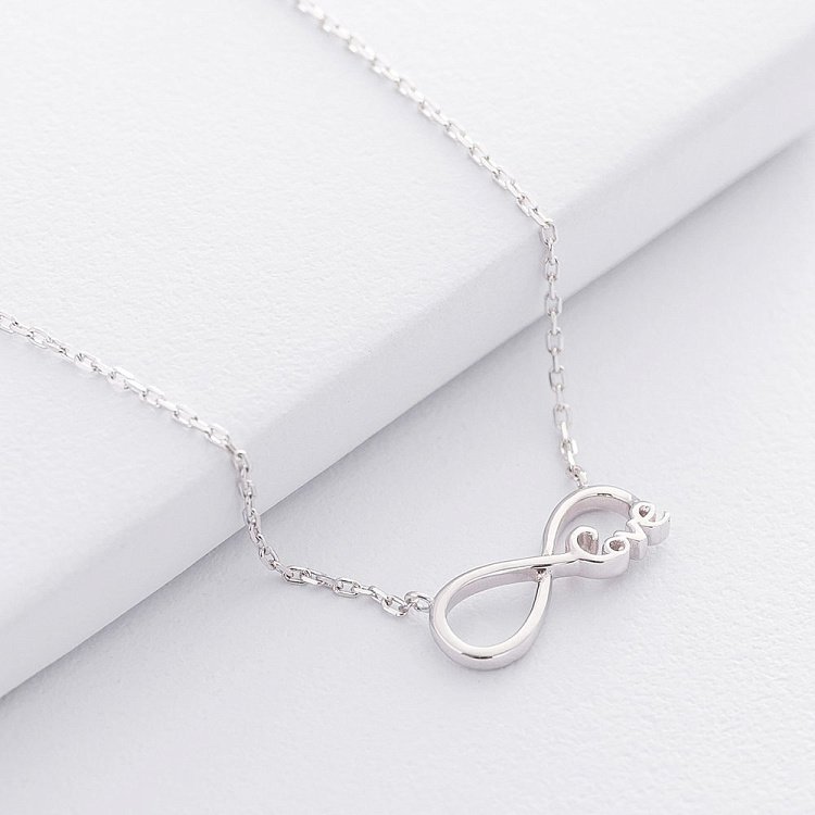 Срібне кольє зі знаком нескінченності 18814 від ювелірного магазину Онікс