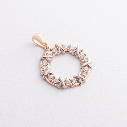 Золота підвіска з фіанітами п04045