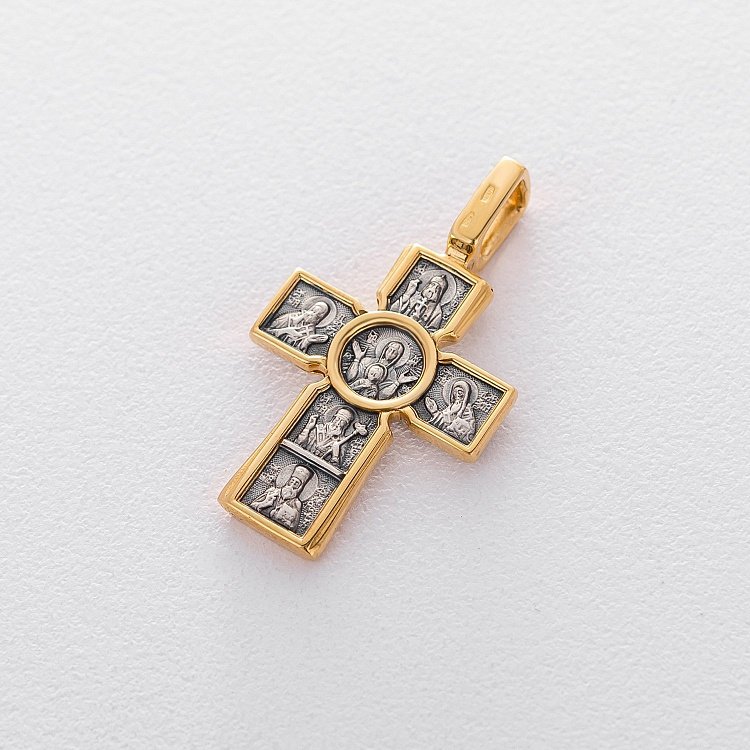 Срібний хрест "Розп'яття. Божа Матір "Втілення". П'ять святителів" 131347 від ювелірного магазину Онікс - 4