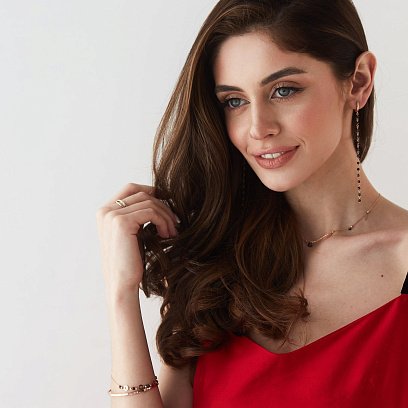 Каблучка з трьох кольорів золота з фіанітами к06688 №4