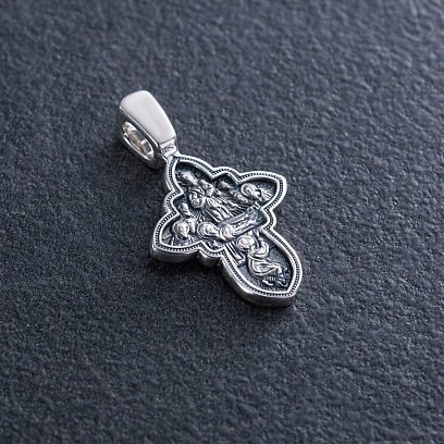 Срібний хрест "Спас Нерукотворний. Успіння Божої Матері" 131111 №3