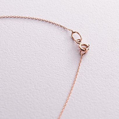 Двойное колье "Круговорот с фианитом" в красном золоте кол02107 №5