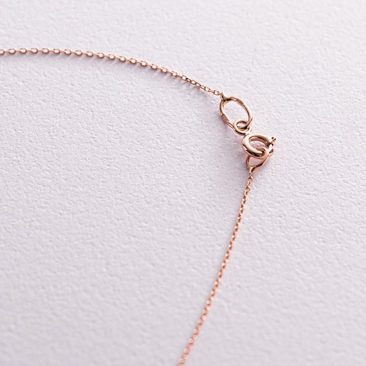 Двойное колье "Круговорот с фианитом" в красном золоте кол02107 от ювелирного магазина Оникс - 4