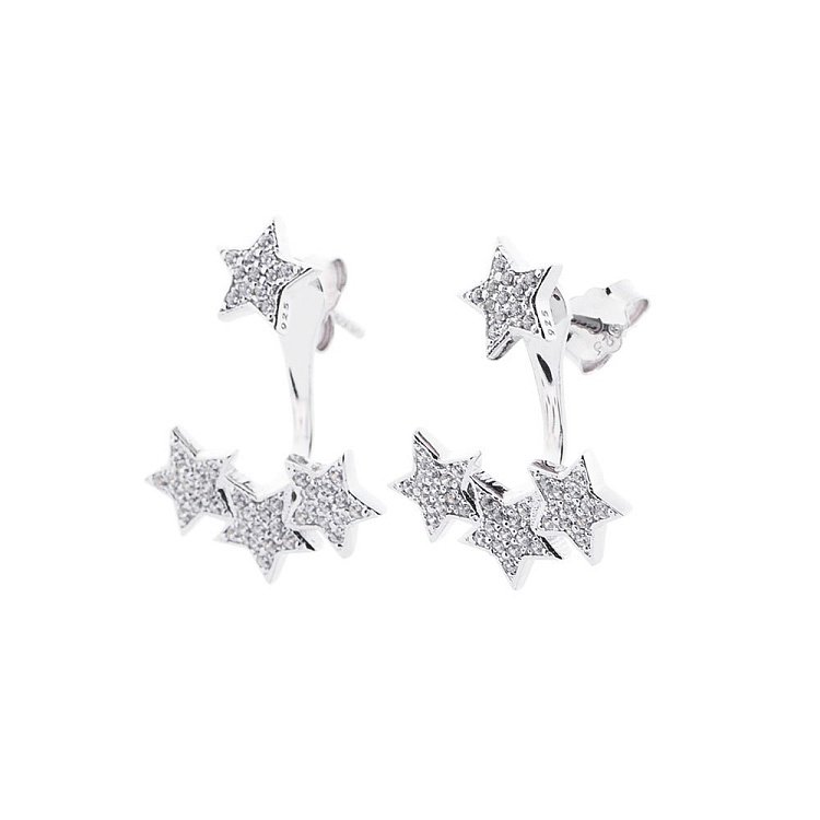 Срібні сережки "Зірочки" з фіанітами 122117 від ювелірного магазину Онікс - 2