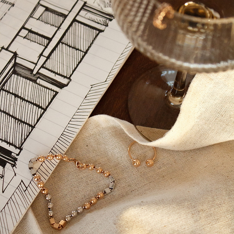 Кольцо "Шарики" в красном золоте к07506 от ювелирного магазина Оникс - 20