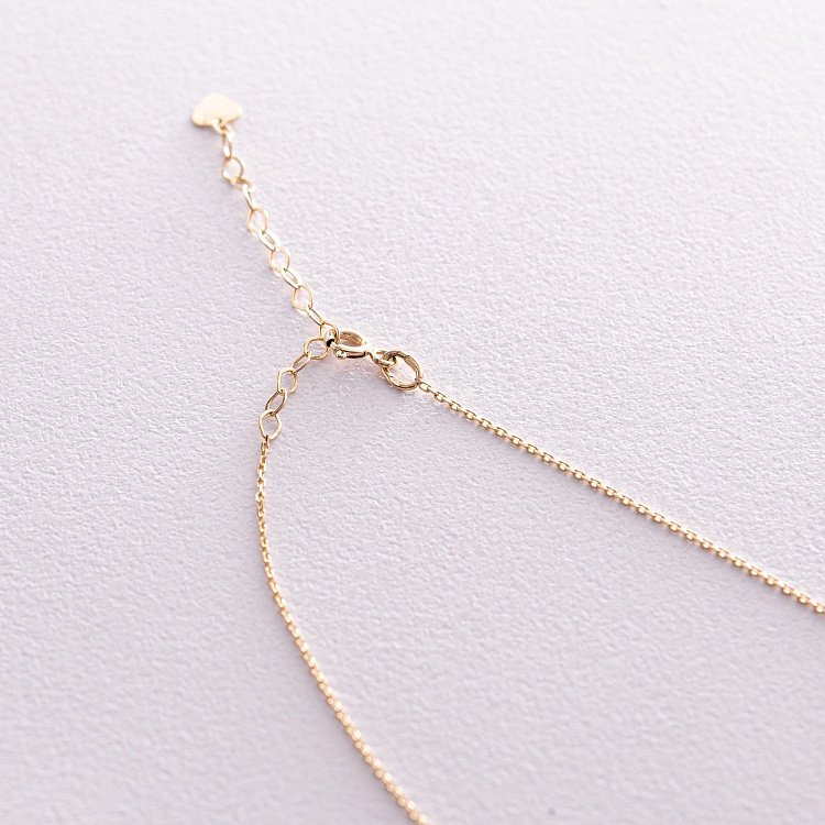 Золоте кольє "Незалежна" з кульками (сині та жовті фіаніти) кол02321 від ювелірного магазину Онікс - 4