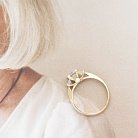 Золотое помолвочное кольцо с фианитами к05886 от ювелирного магазина Оникс - 5