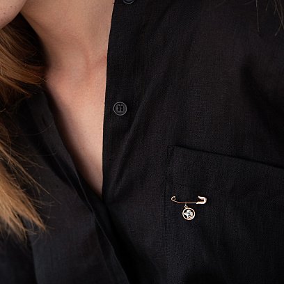 Золота дитяча шпилька "Янголятко" зак00307 №3