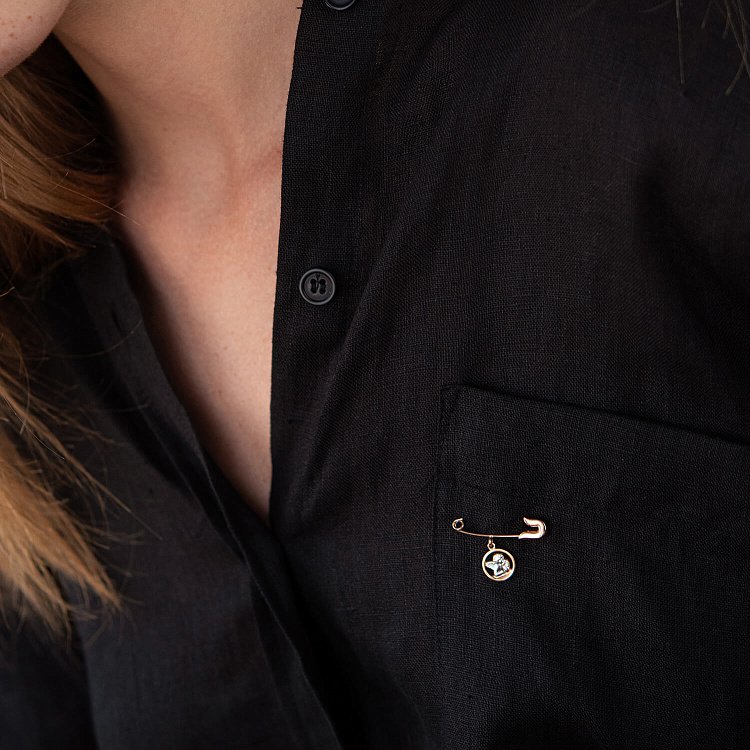 Золота дитяча шпилька "Янголятко" зак00307 від ювелірного магазину Онікс - 3