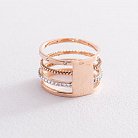 Золотое кольцо с фианитами к05245 от ювелирного магазина Оникс - 2