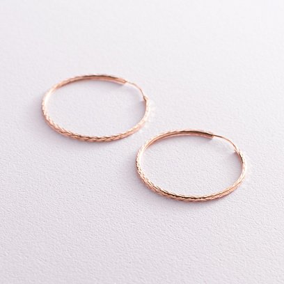 Серьги - кольца в красном золоте (3.1см) с06772 №3