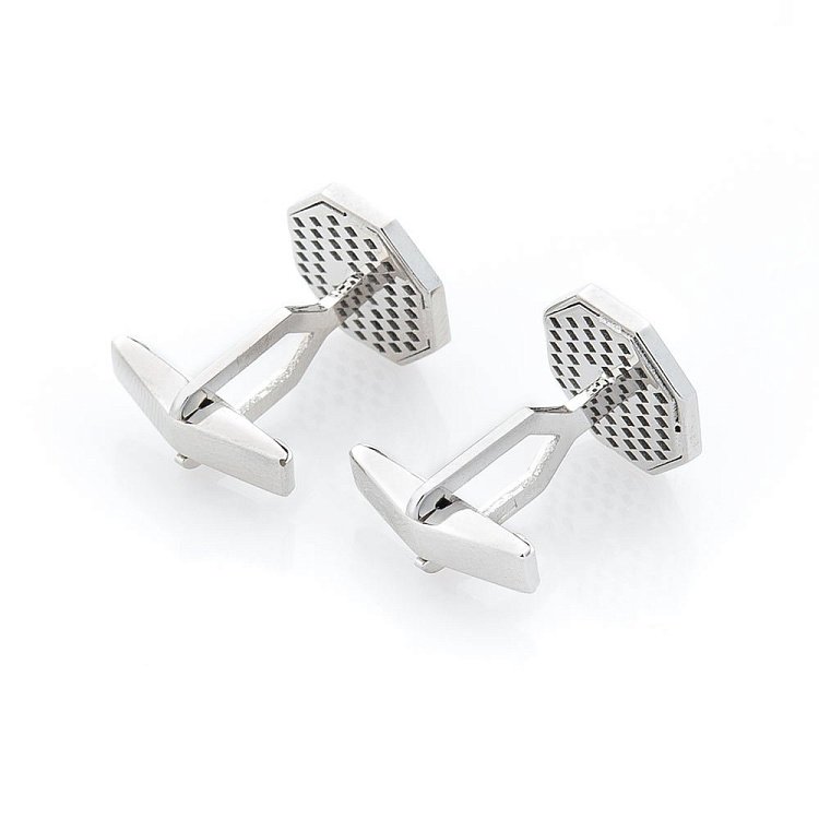 Золоті запонки (чорні фіаніти) зап00067 від ювелірного магазину Онікс - 1