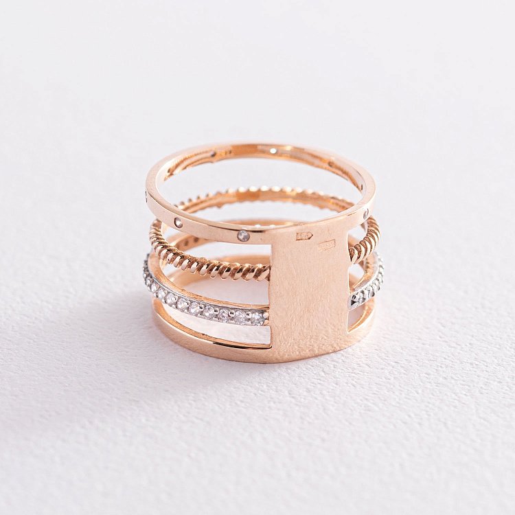 Золотое кольцо с фианитами к05245 - 2 Золотое кольцо с фианитами к05245 от ювелирного магазина Оникс - 2