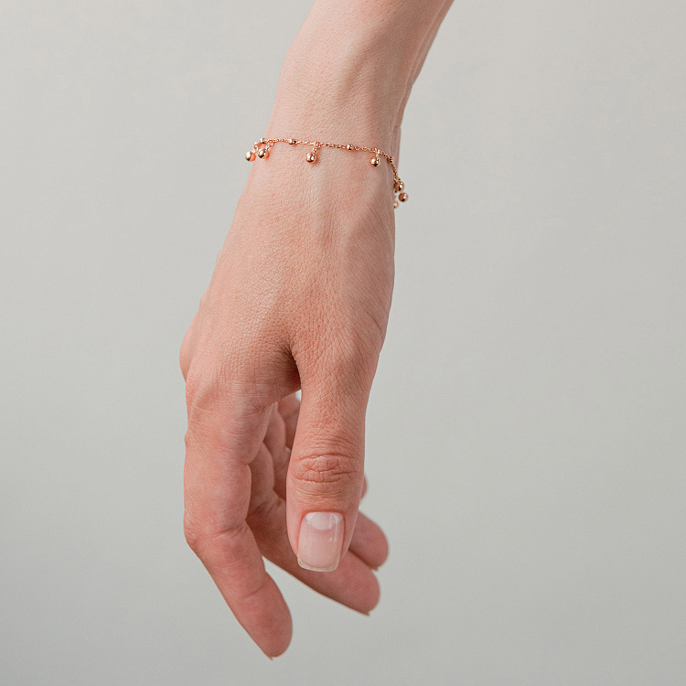 Браслет "Шарики" в красном золоте б05591 от ювелирного магазина Оникс - 6