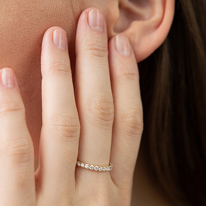 Золота каблучка з діамантами кб0594ri №4