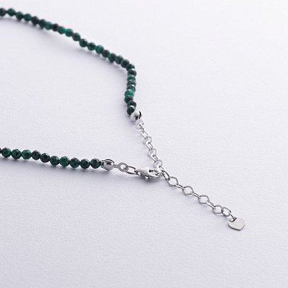 Срібне кольє з малахітом 181284 №6