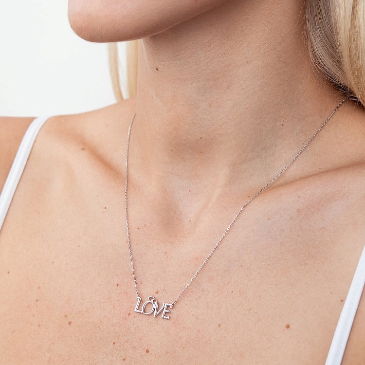 Золоте кольє "Love" з заручальною каблучкою кол01023 від ювелірного магазину Онікс - 1