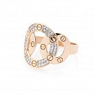 Золотое кольцо с фианитами к05575 от ювелирного магазина Оникс