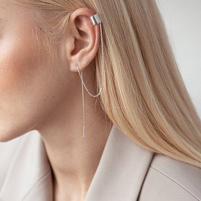 Срібна сережка - каффа 123101 №7