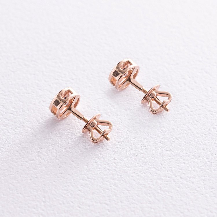 Золоті сережки - пусети з фіанітами с08147 від ювелірного магазину Онікс - 2