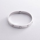 Жорсткий браслет "Love" з діамантами (біле золото) 531761121 от ювелирного магазина Оникс - 6