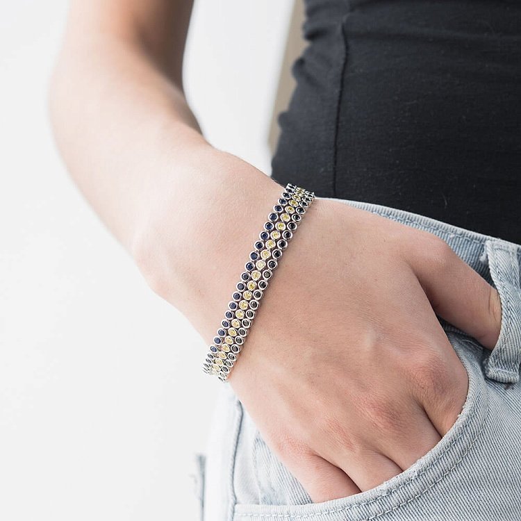 Серебряный браслет с фианитами 14886 от ювелирного магазина Оникс - 4