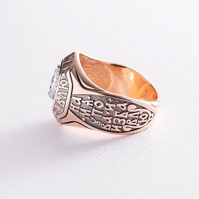 ﻿Золота чоловіча печатка (чорніння) к06639 №3