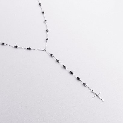 Золоте кольє з хрестиком (фіаніти) кол02594