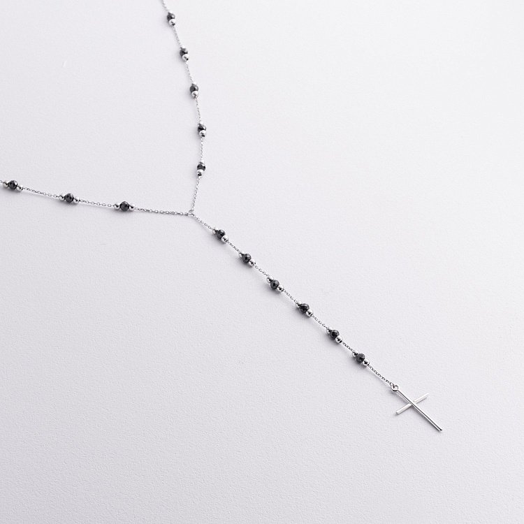 Золоте кольє з хрестиком (фіаніти) кол02594 від ювелірного магазину Онікс