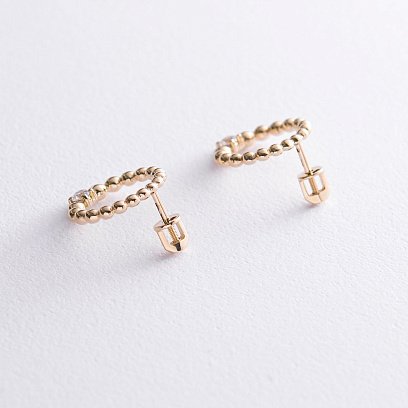 Серьги "Гармония" в желтом золоте (фианит) с06939 №3