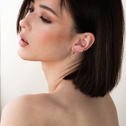 Сережка - каффа в червоному золоті с06361 №2