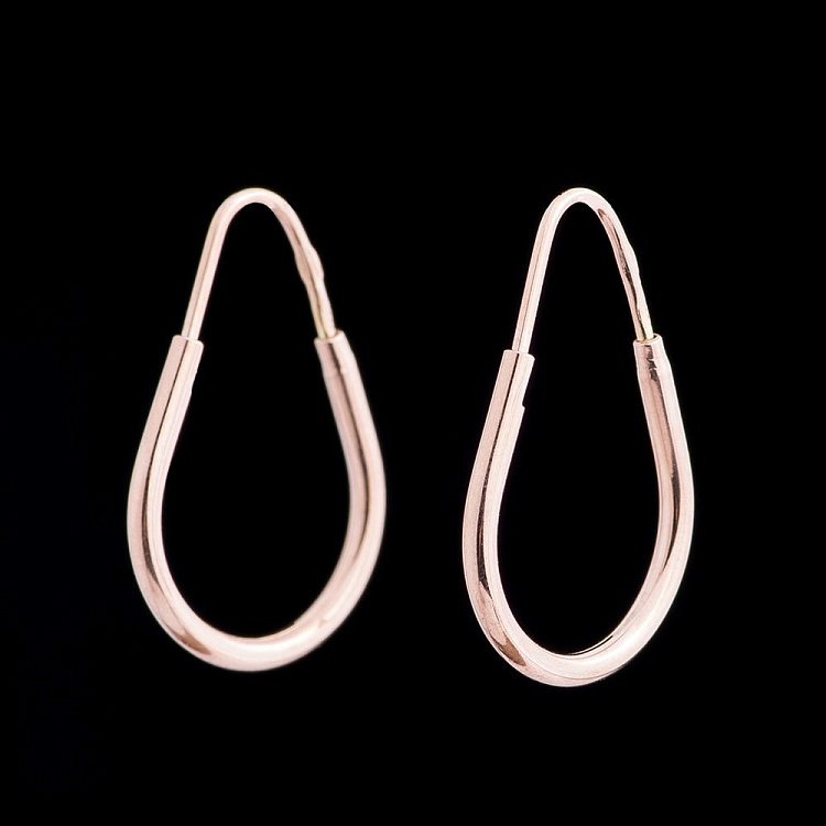 Золоті сережки "Петельки" 2.5 см с04084 від ювелірного магазину Онікс - 1