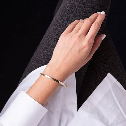 Жорсткий золотий браслет б04756 №2