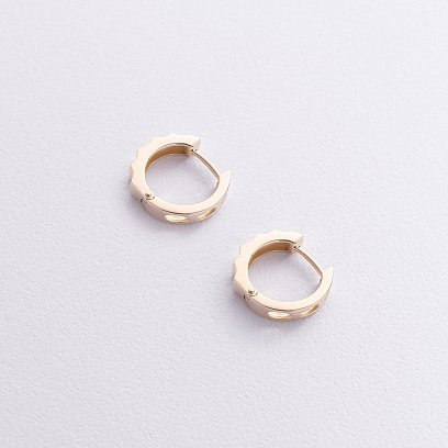 Сережки - кільця "Ruby" у жовтому золоті с09126 №3