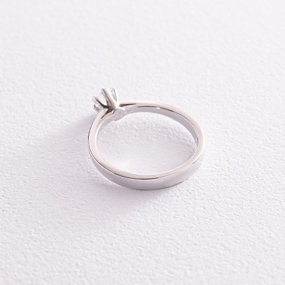 Помолвочное кольцо с фианитом (белое золото) к07174 №5